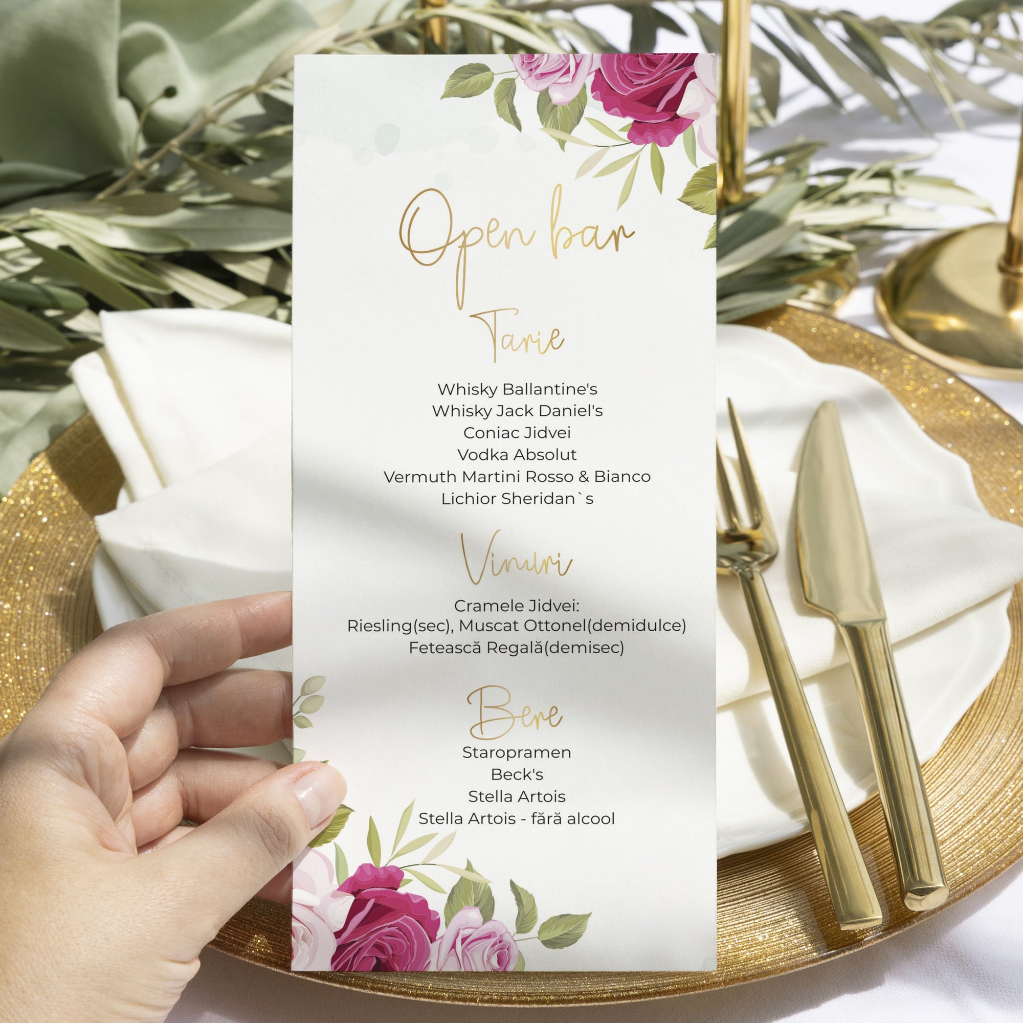 Peony wedding invitation