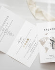 Wedding invitation Passport Beige