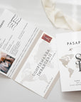 Wedding invitation Passport Beige