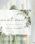 Panou de bun venit nuntă floral elegant cu numele mirilor Diandra Events