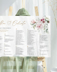 Plan acrilic transparent cu design floral delicat, model predefinit, Diandra Events
