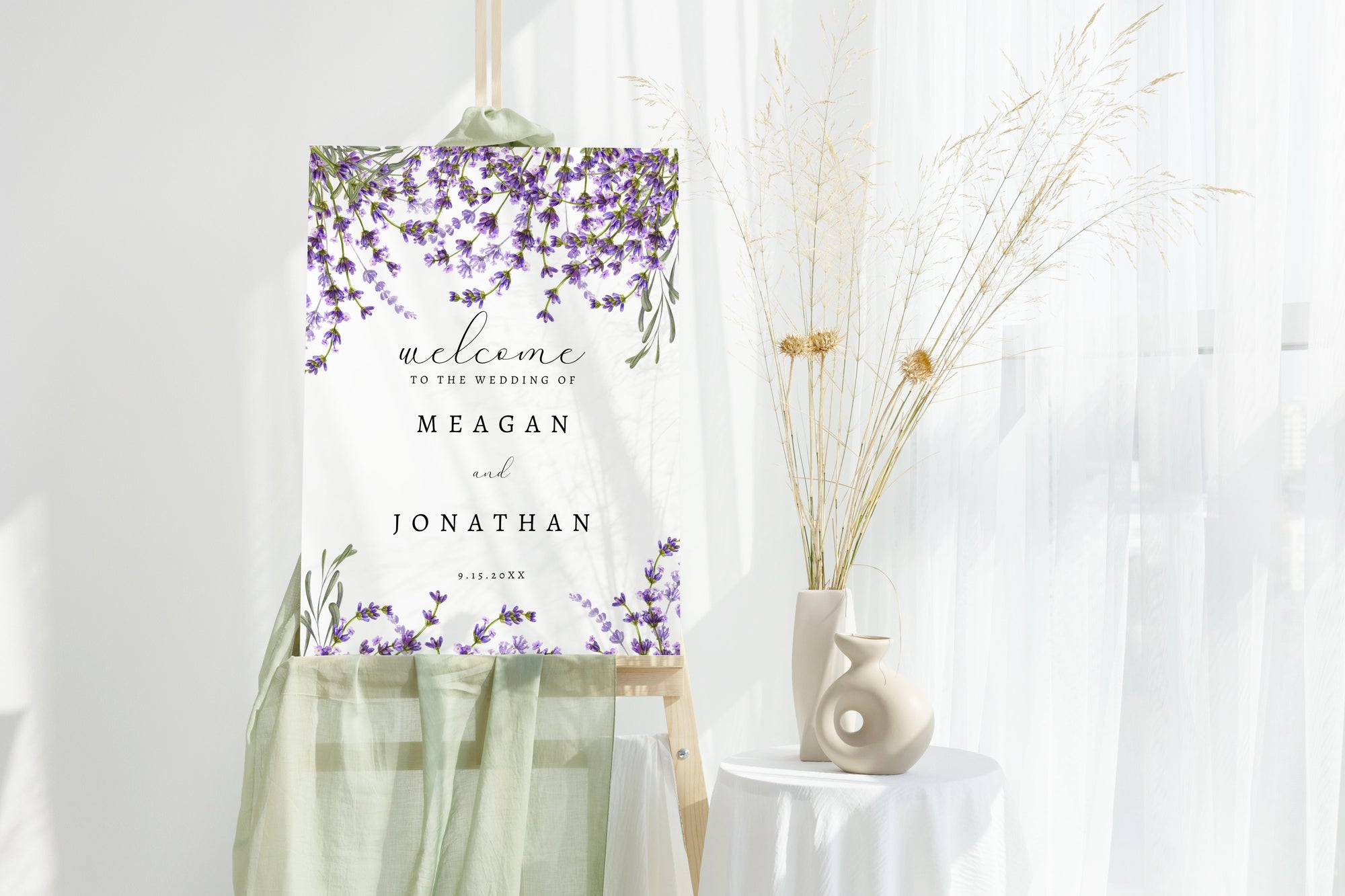 Panou bun venit floral personalizat pentru intrare nuntă