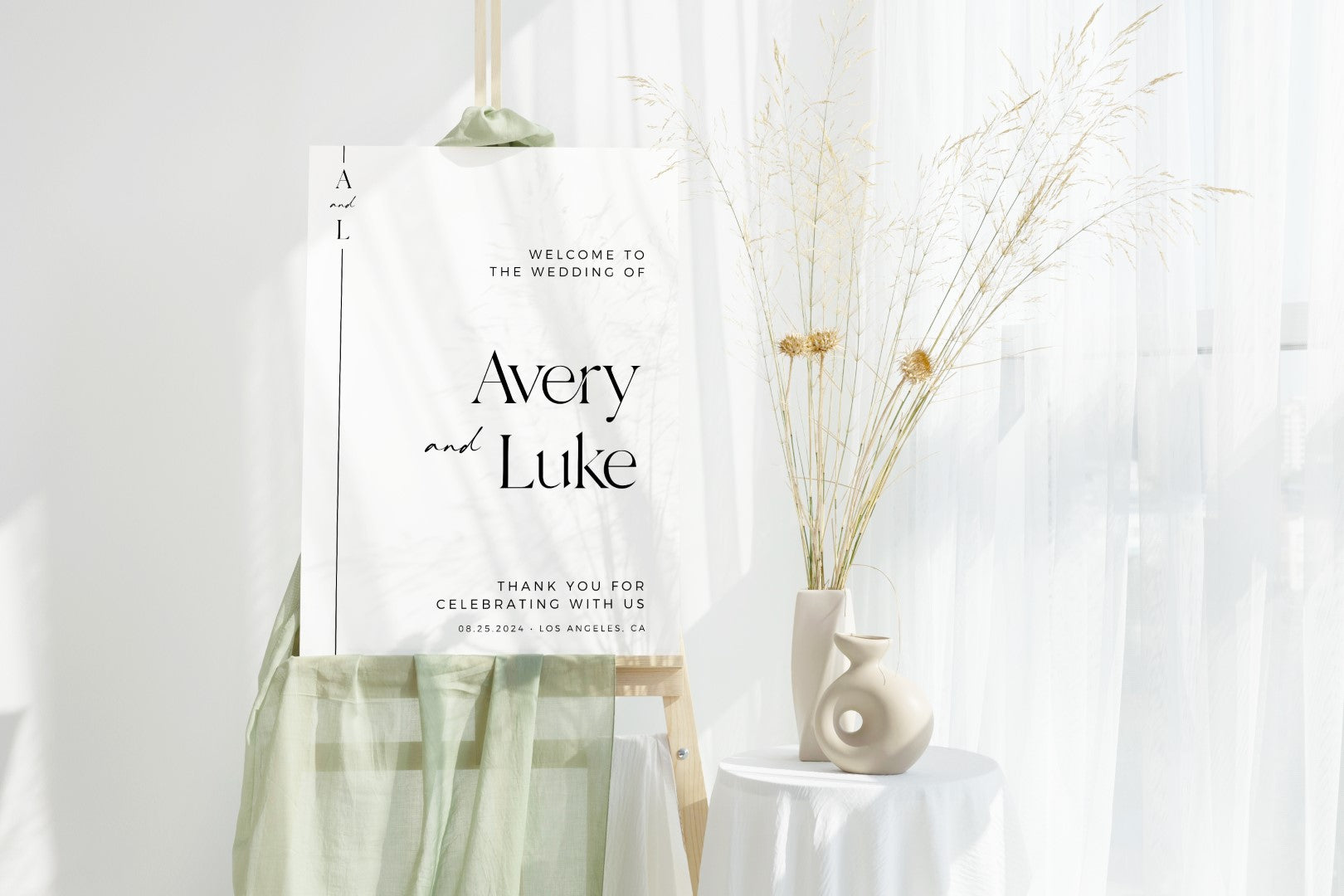 Panou plexiglas bun venit floral personalizat pentru nuntă Diandra Events