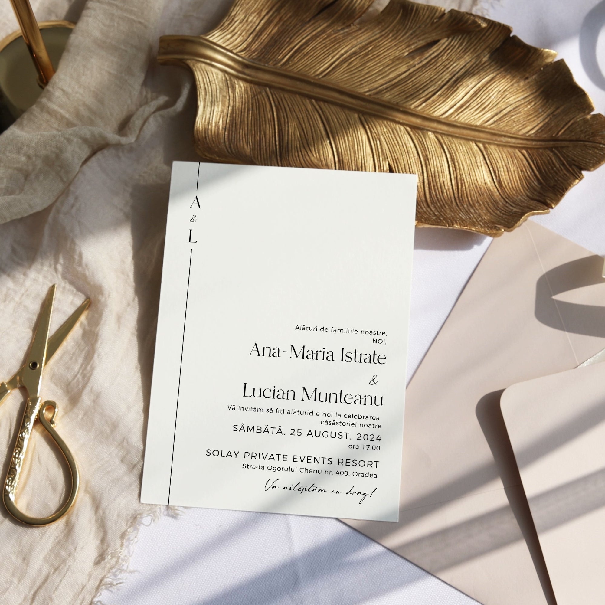 Floral Union wedding invitation