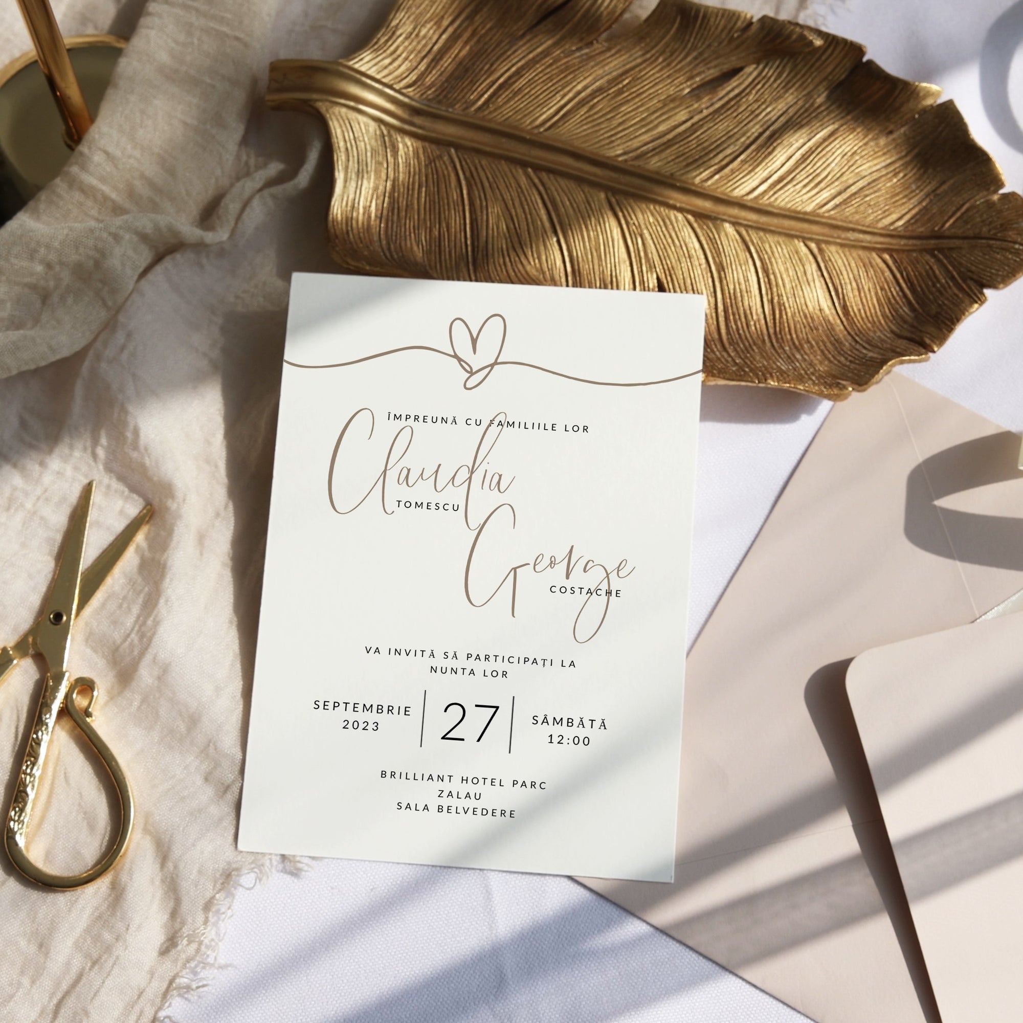 Heart wedding invitation