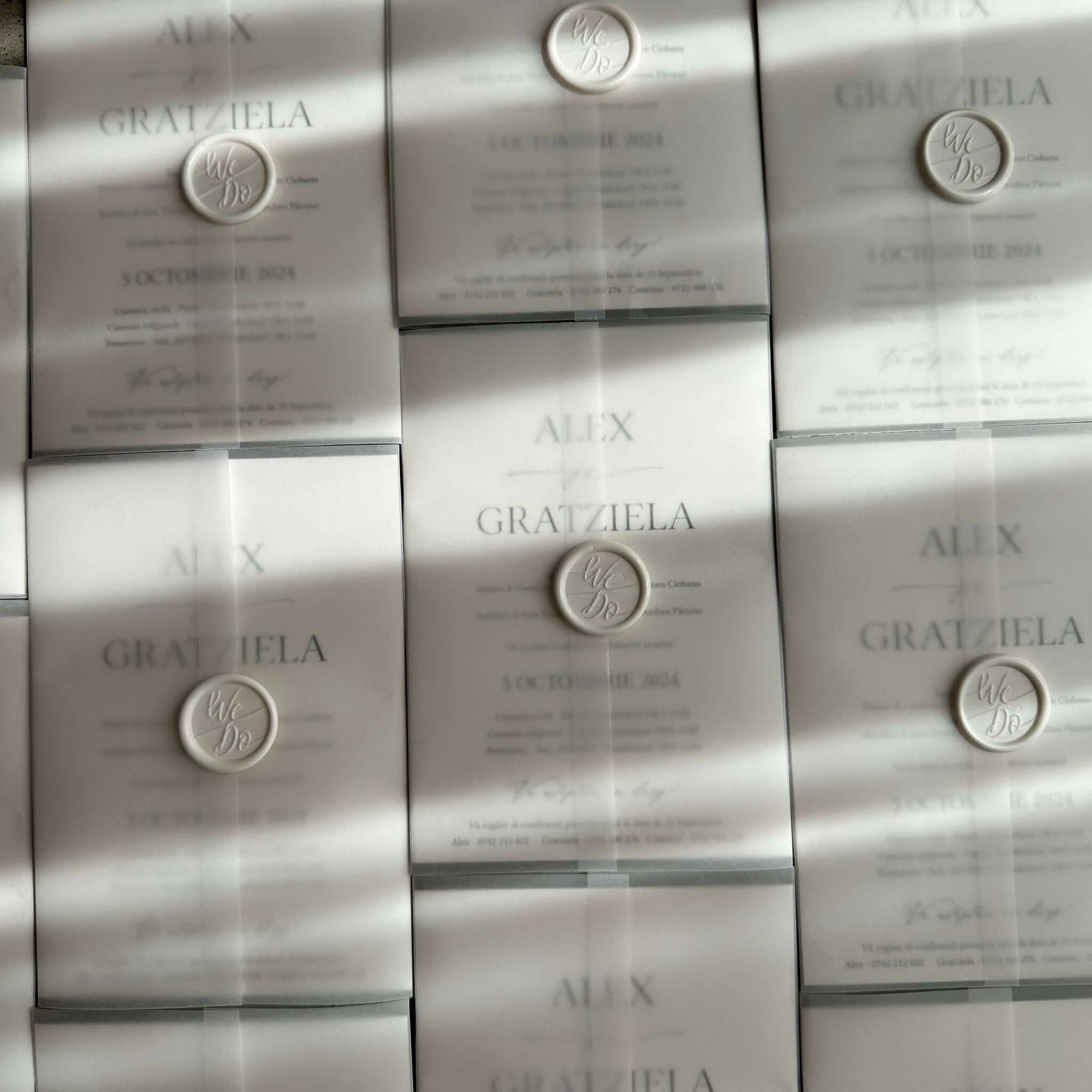 Invitație nuntă elegantă stil minimalist pe hârtie manuală handmade, papetărie de lux modernă – Diandra Events