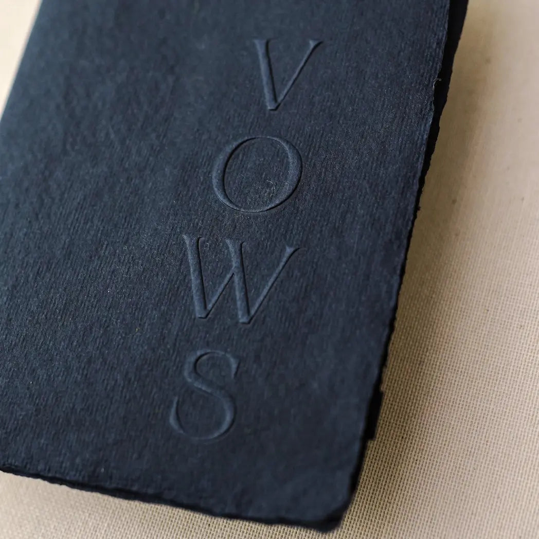 Carte jurăminte Vows hârtie manuală albă embosată