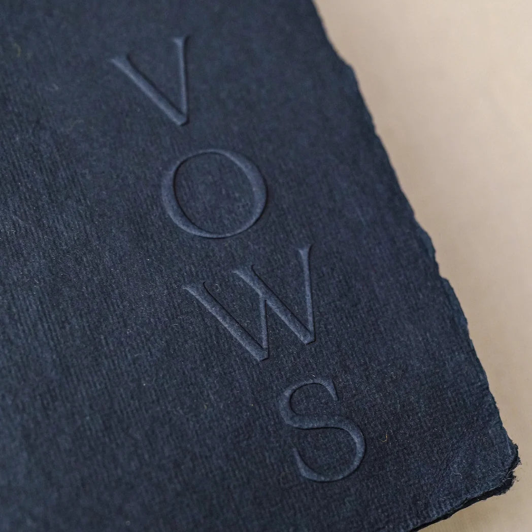 Carte jurăminte Vows hârtie manuală albă embosată