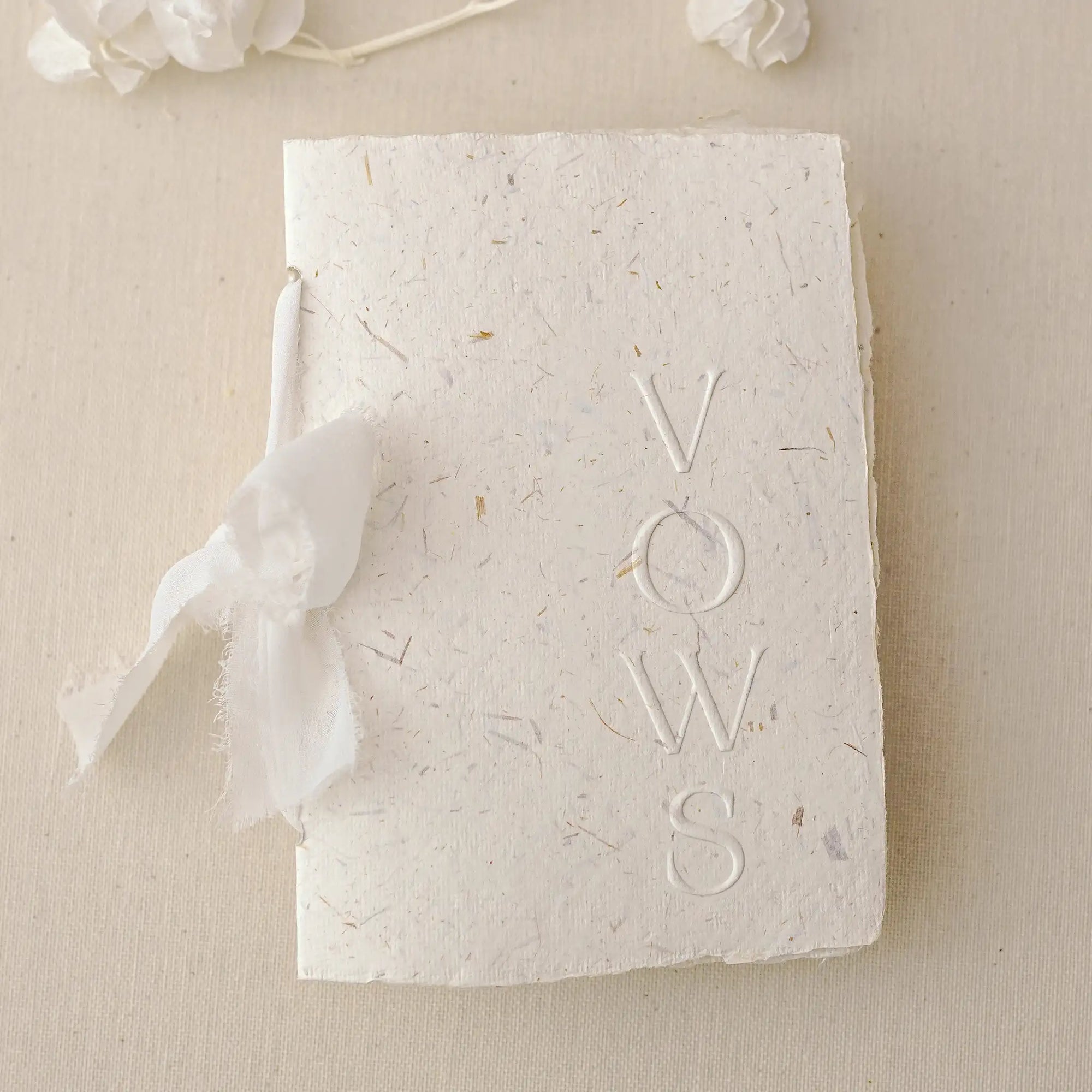 Carte jurăminte Vows hârtie manuală albă embosată