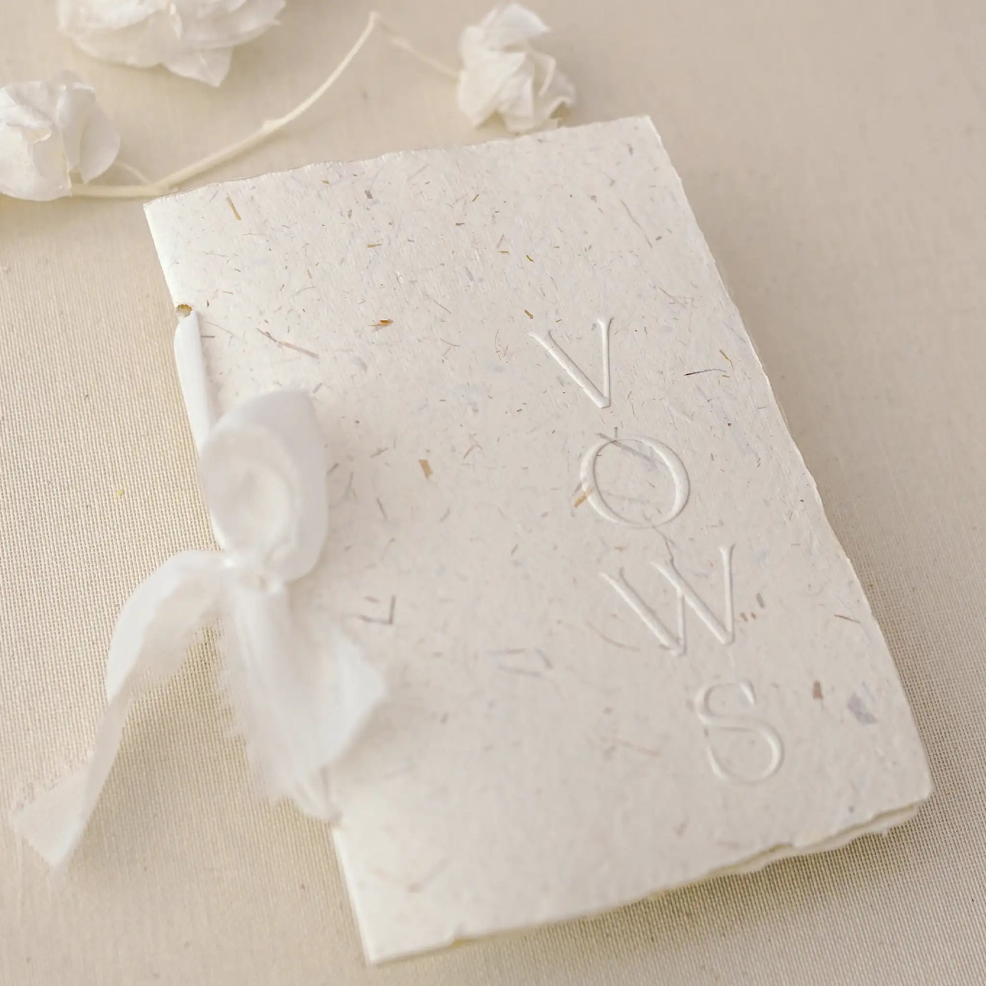 Carte jurăminte Vows hârtie manuală albă embosată