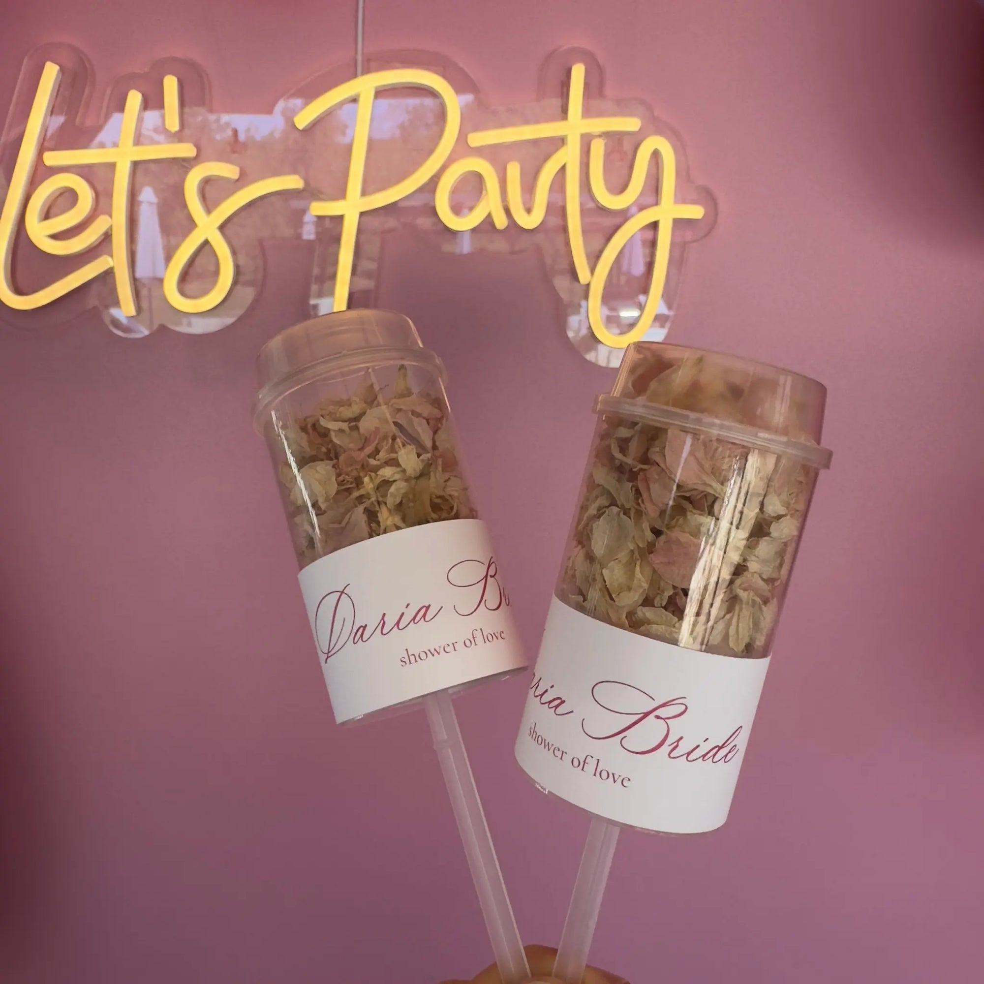 Confetti flori uscate nuntă personalizat, petale naturale ambalate în tub transparent pentru petreceri burlăcite – Diandra Events