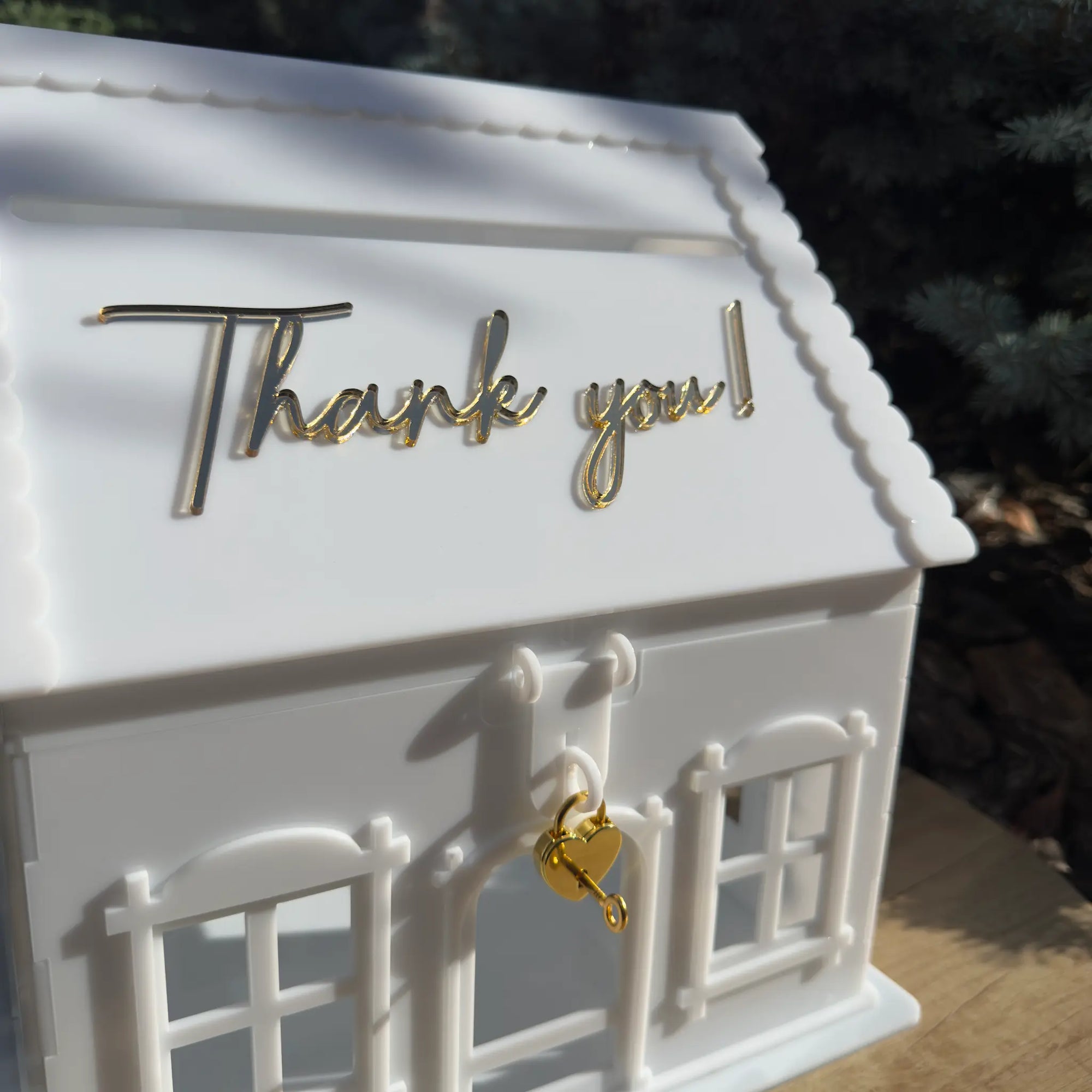 căsuță dar nuntă acrilic plexiglas alb reutilizabilă decor sofisticat diandra events