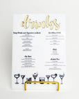Meniu cocktail bar plexiglas acrilic premium, design sofisticat pentru evenimente – Diandra Events