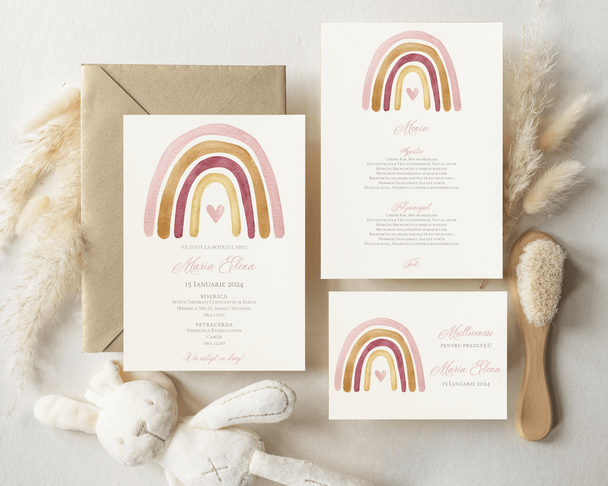 Watercolor Rainbow Invitation