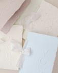 Set cărți jurăminte Vows handmade multicolor (roz pudră, alb, verde pastel, albastru deschis) din hârtie manuală artizanală, personalizate