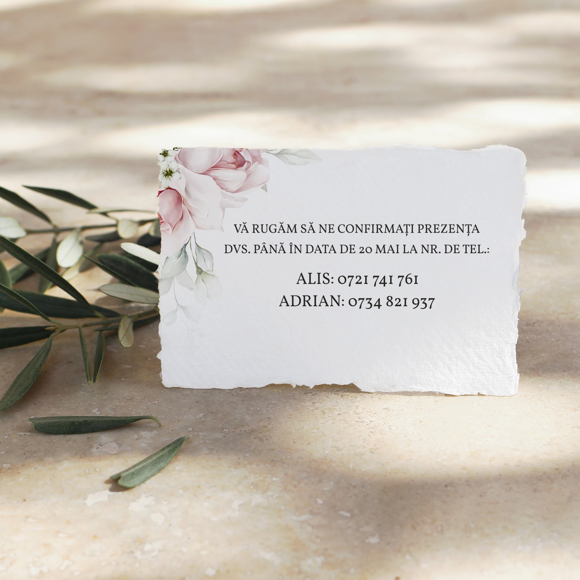 Invitația Pink Peonies