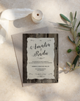 Wood wedding invitation