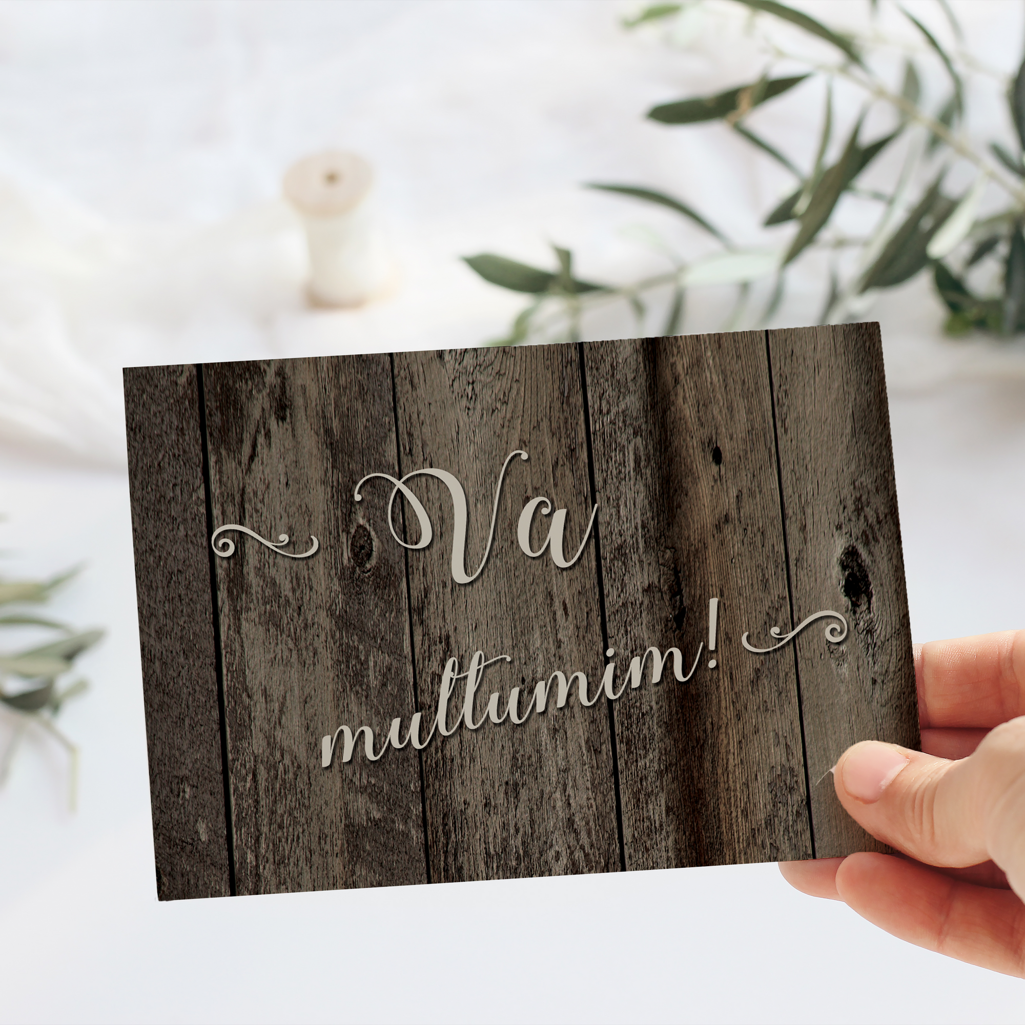 Wood wedding invitation