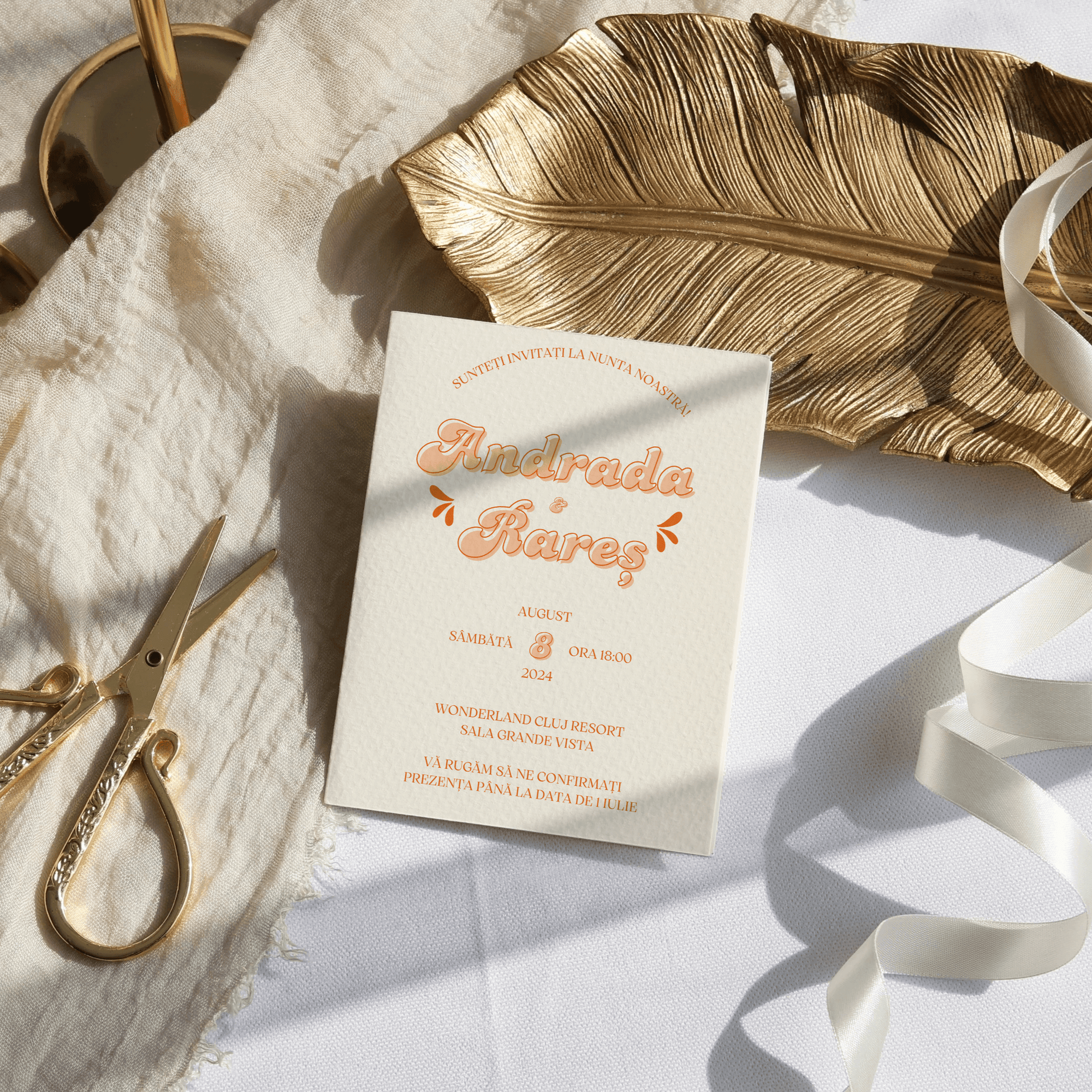 Retro Funky wedding invitation