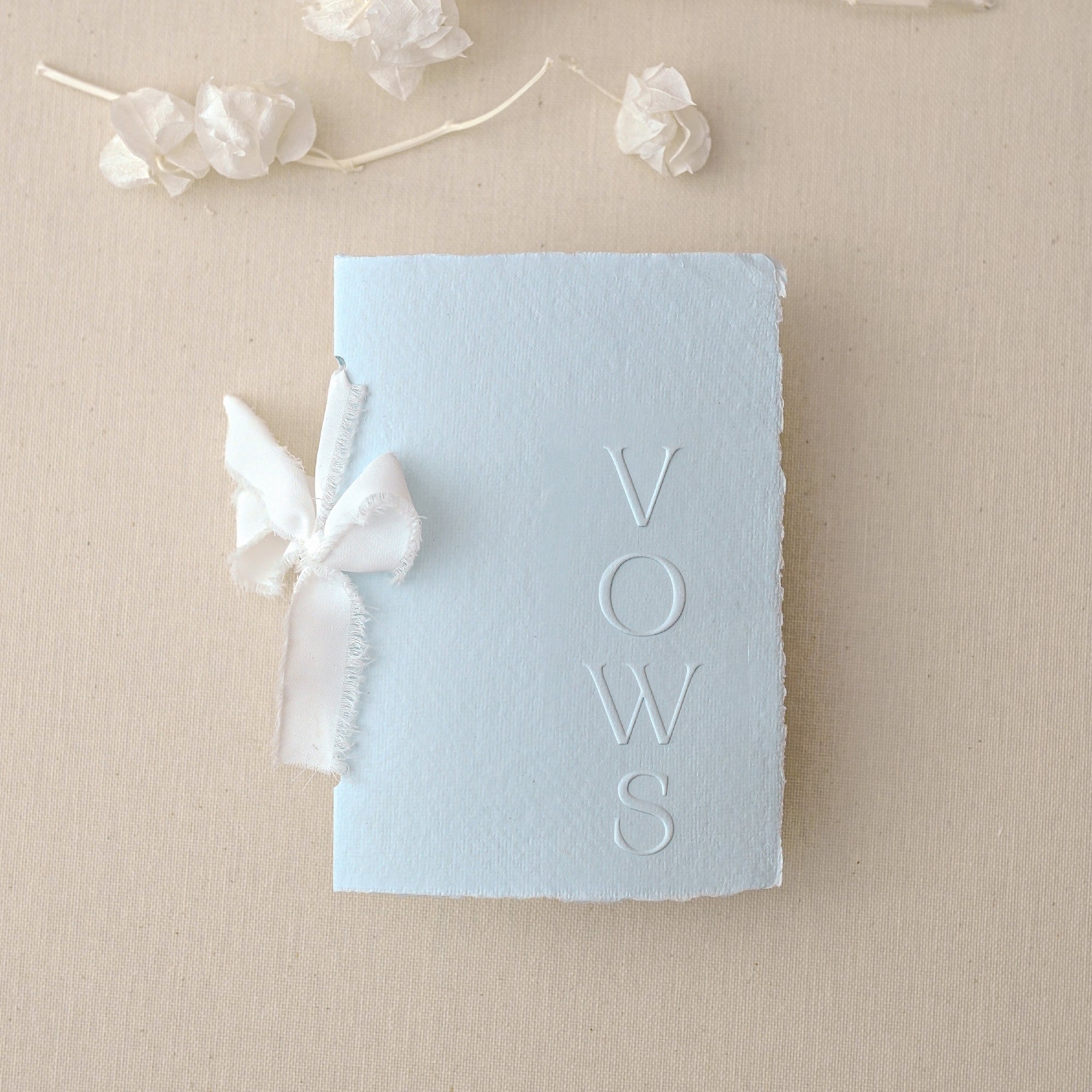 Carte jurăminte Vows hârtie manuală albă embosată