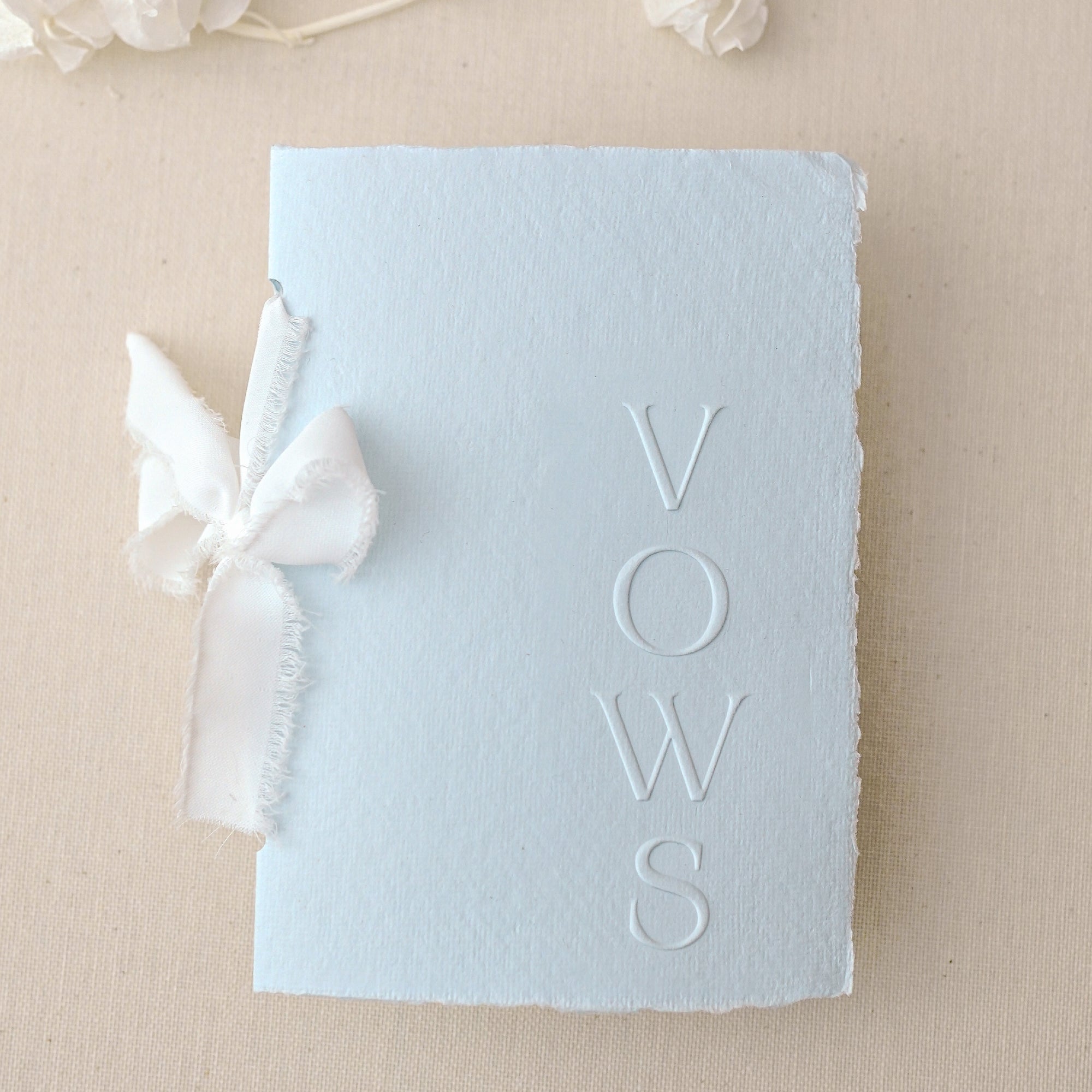 Carte jurăminte Vows hârtie manuală albă embosată