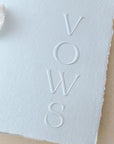 Carte jurăminte Vows hârtie manuală albă embosată