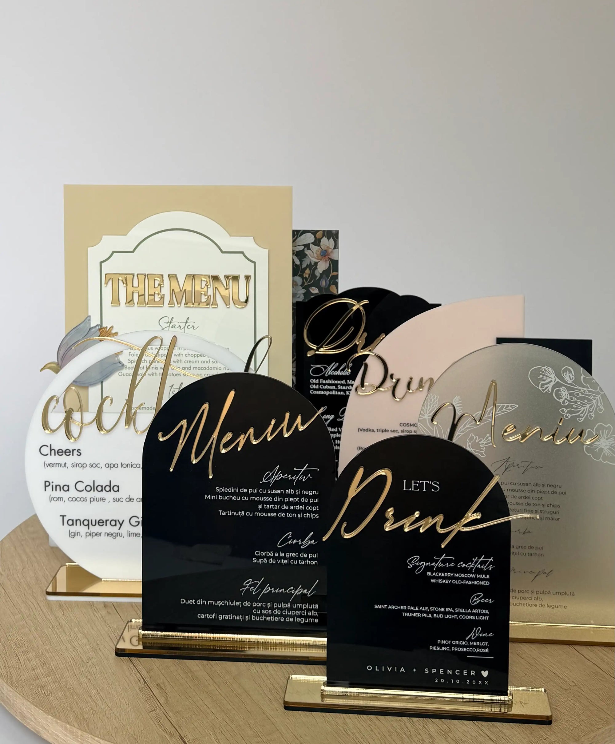 meniuri acrilice elegante diandraevents pentru hoteluri si vile de lux cu design rafinat