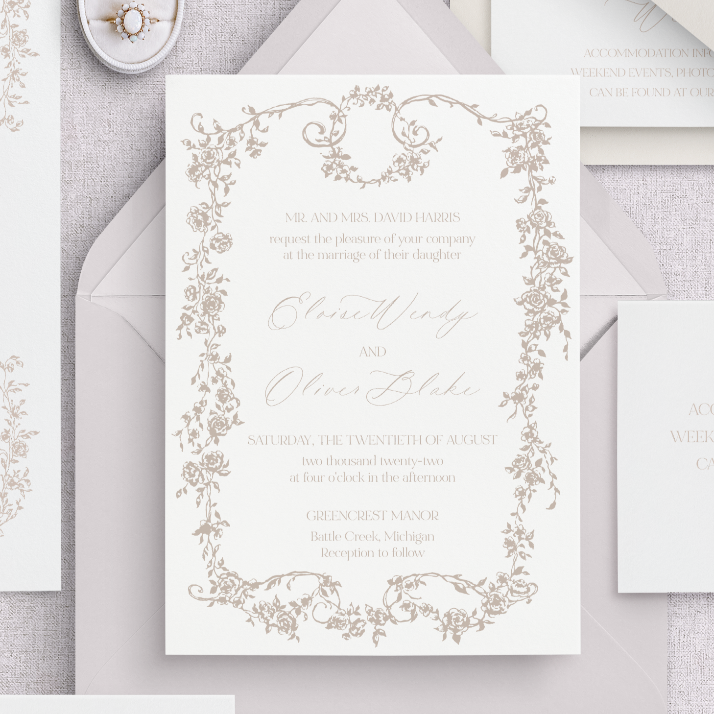 Oliver wedding invitation