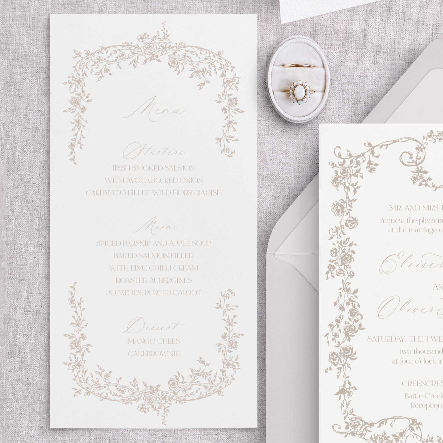 Oliver wedding invitation