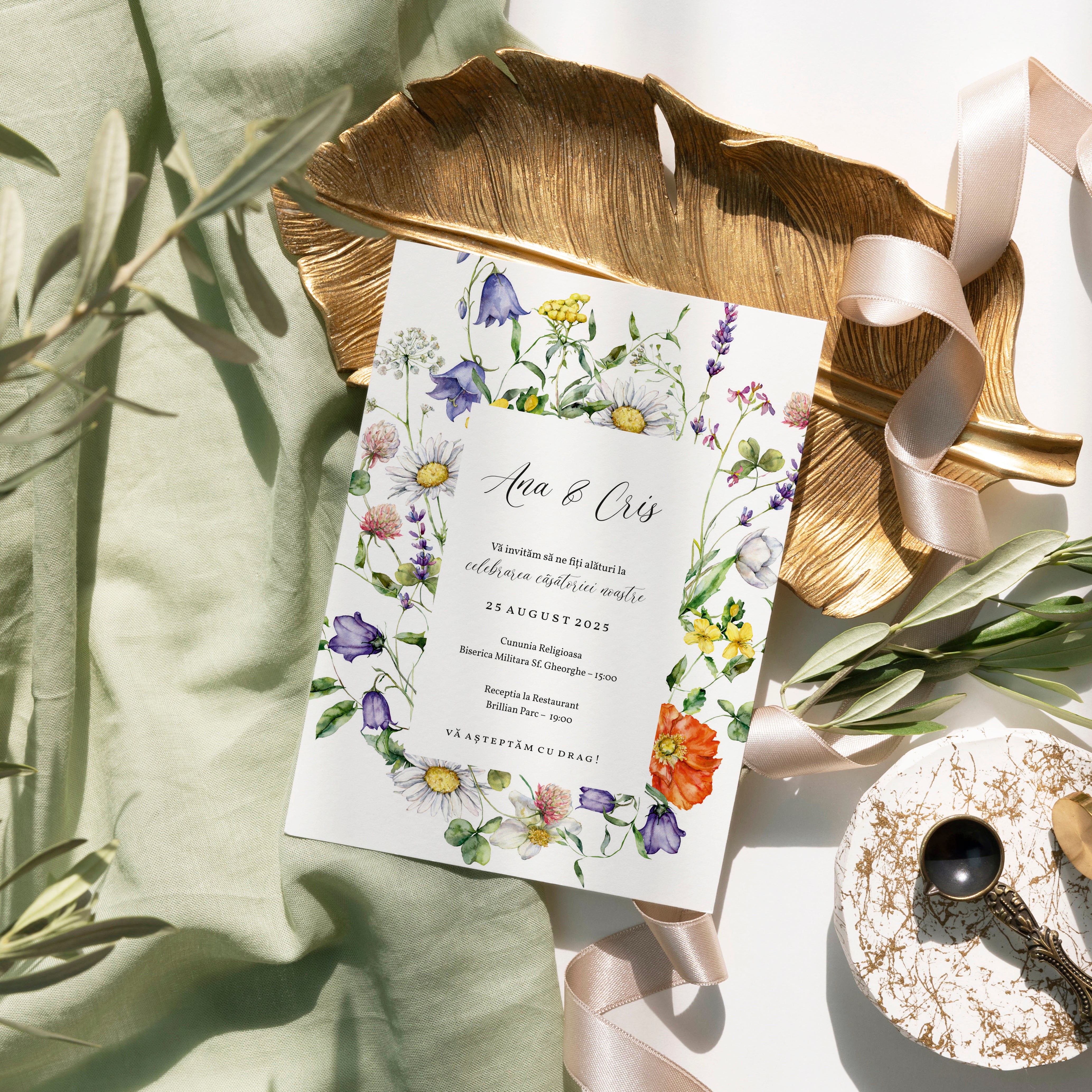 Invitatie nunta Floral Union