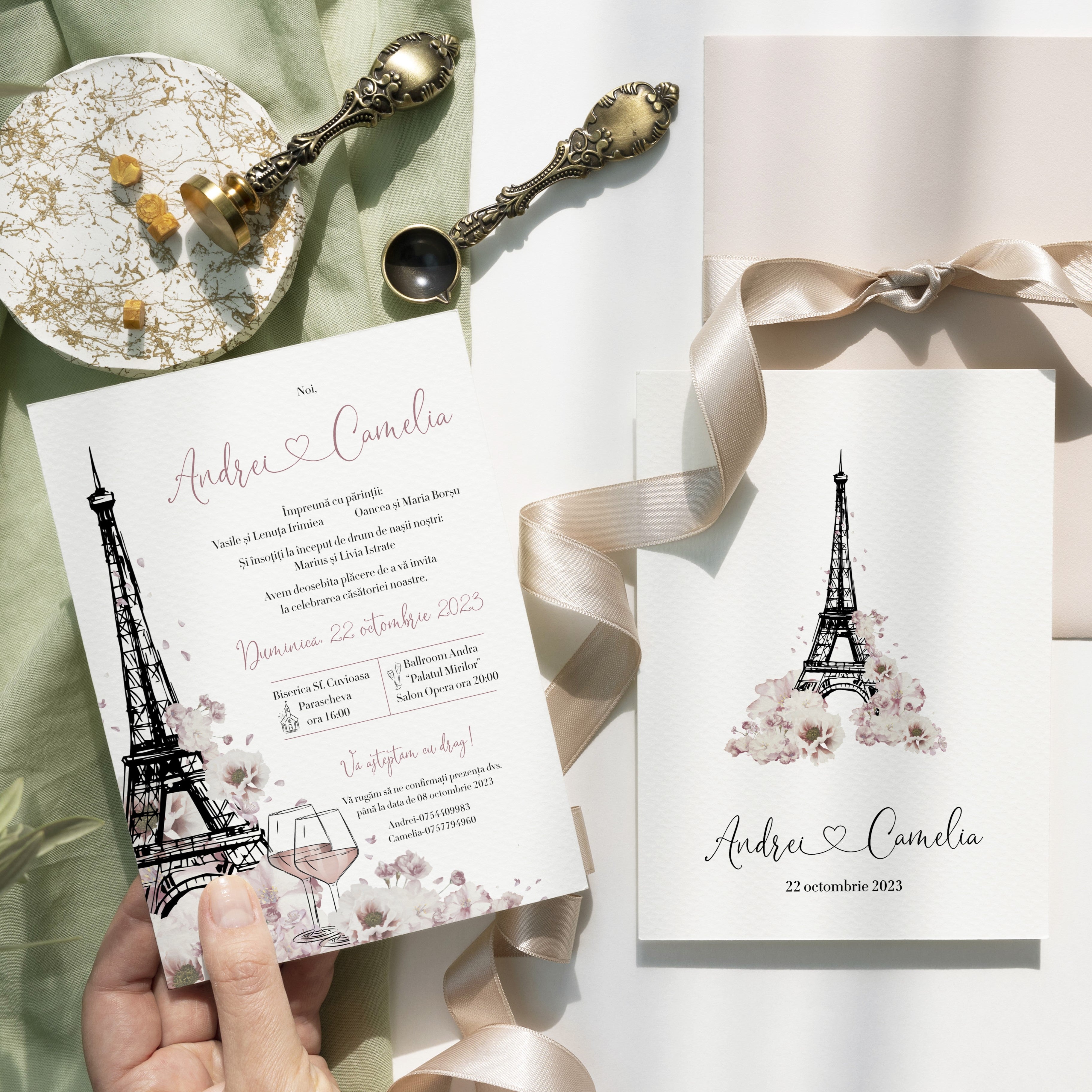 Eiffel wedding invitation