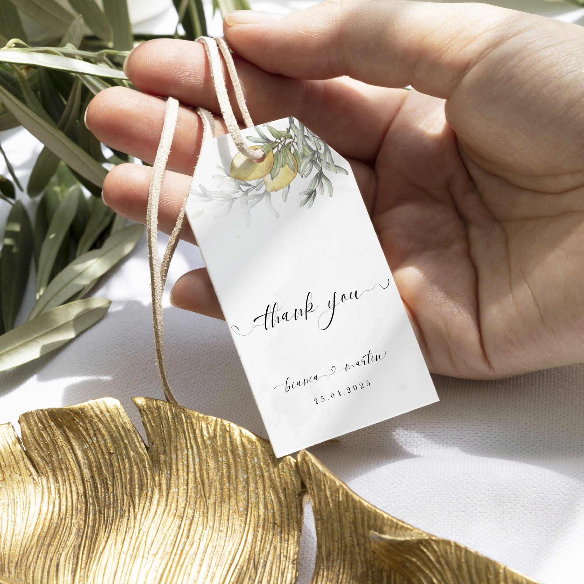 Etichete dreptunghiulare elegante personalizabile pentru botez și nuntă – Diandra Events