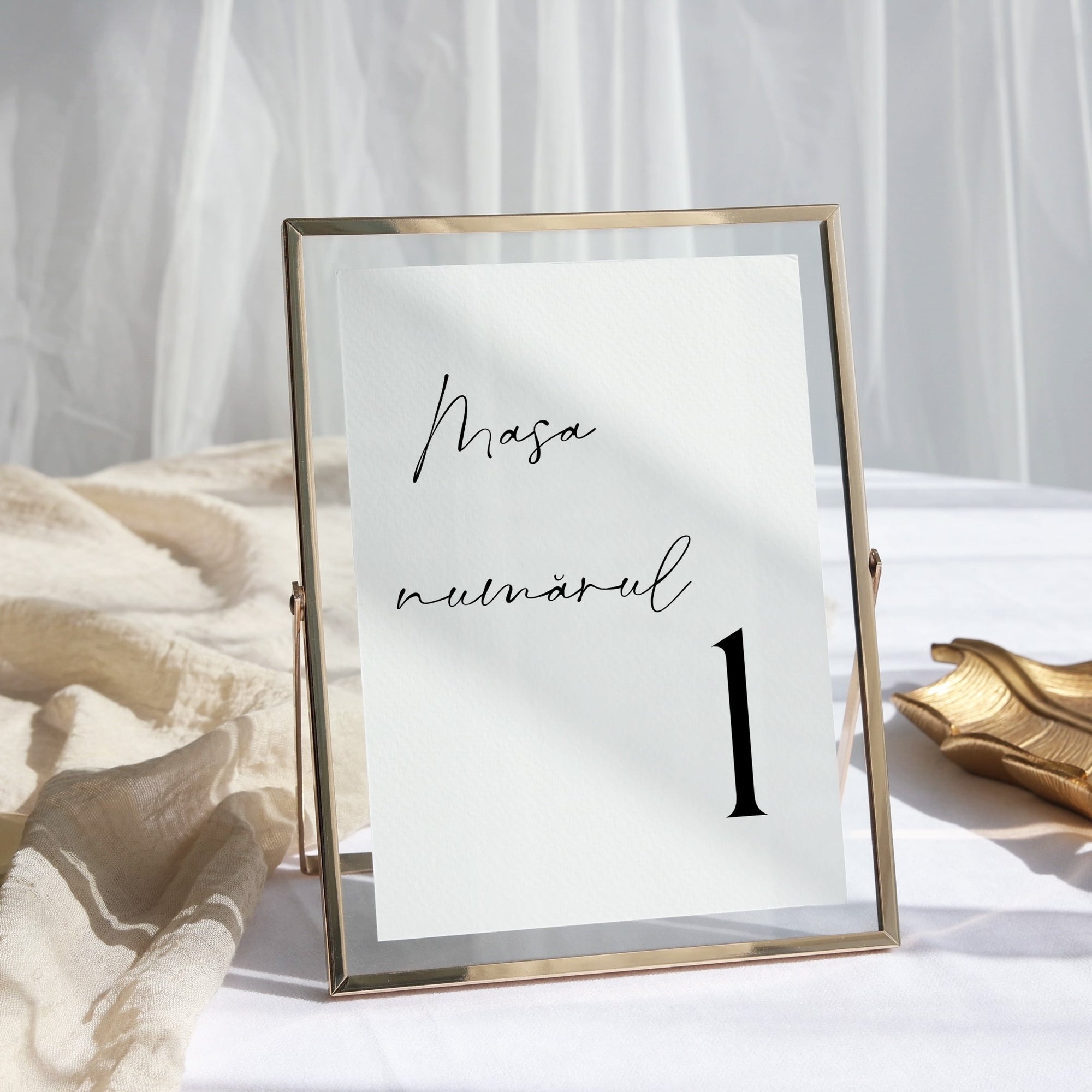 Număr masă carton personalizat după cerere cu model elegant predefinit, Diandra Events