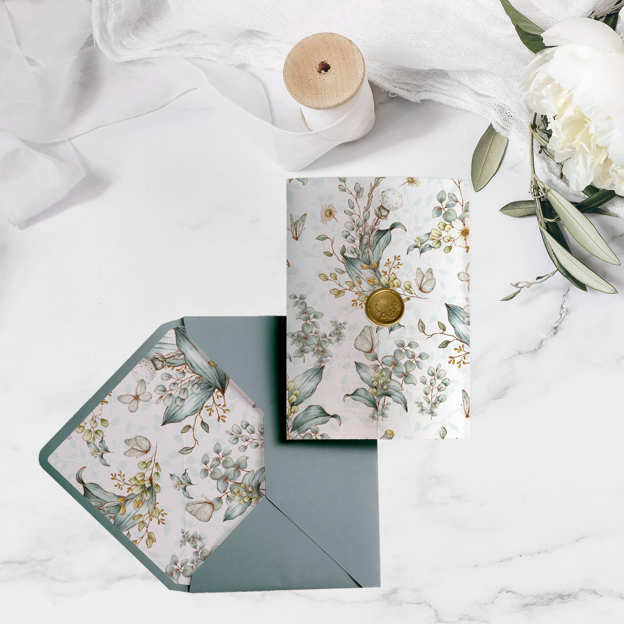 Floral Crown wedding invitation