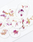 Seals with dried flower petals