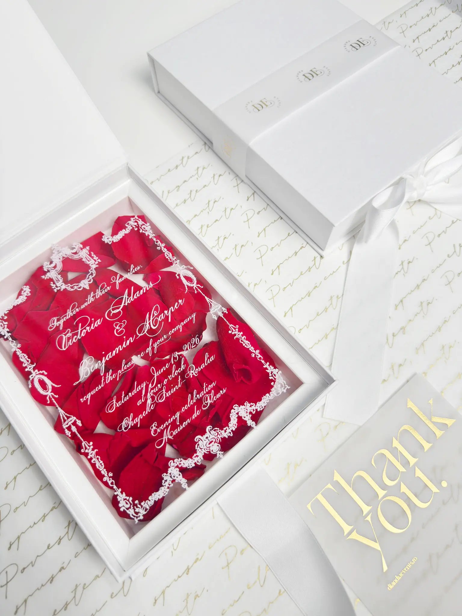 Invitație Plexiglas Acrilică Florală