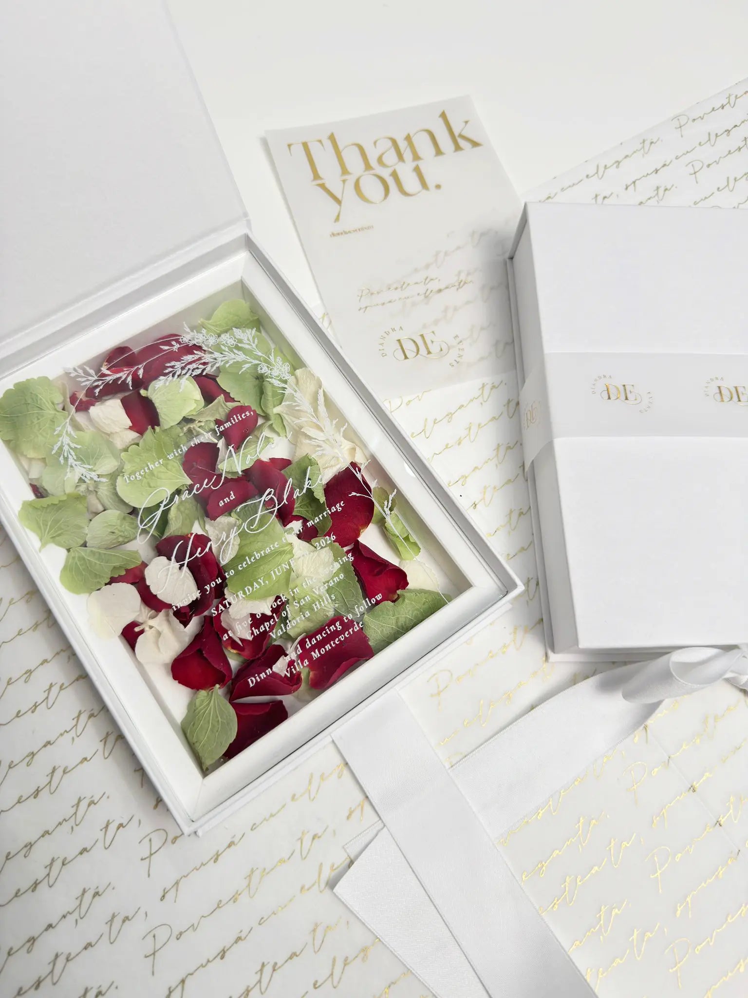 Invitație Plexiglas Acrilică Florală