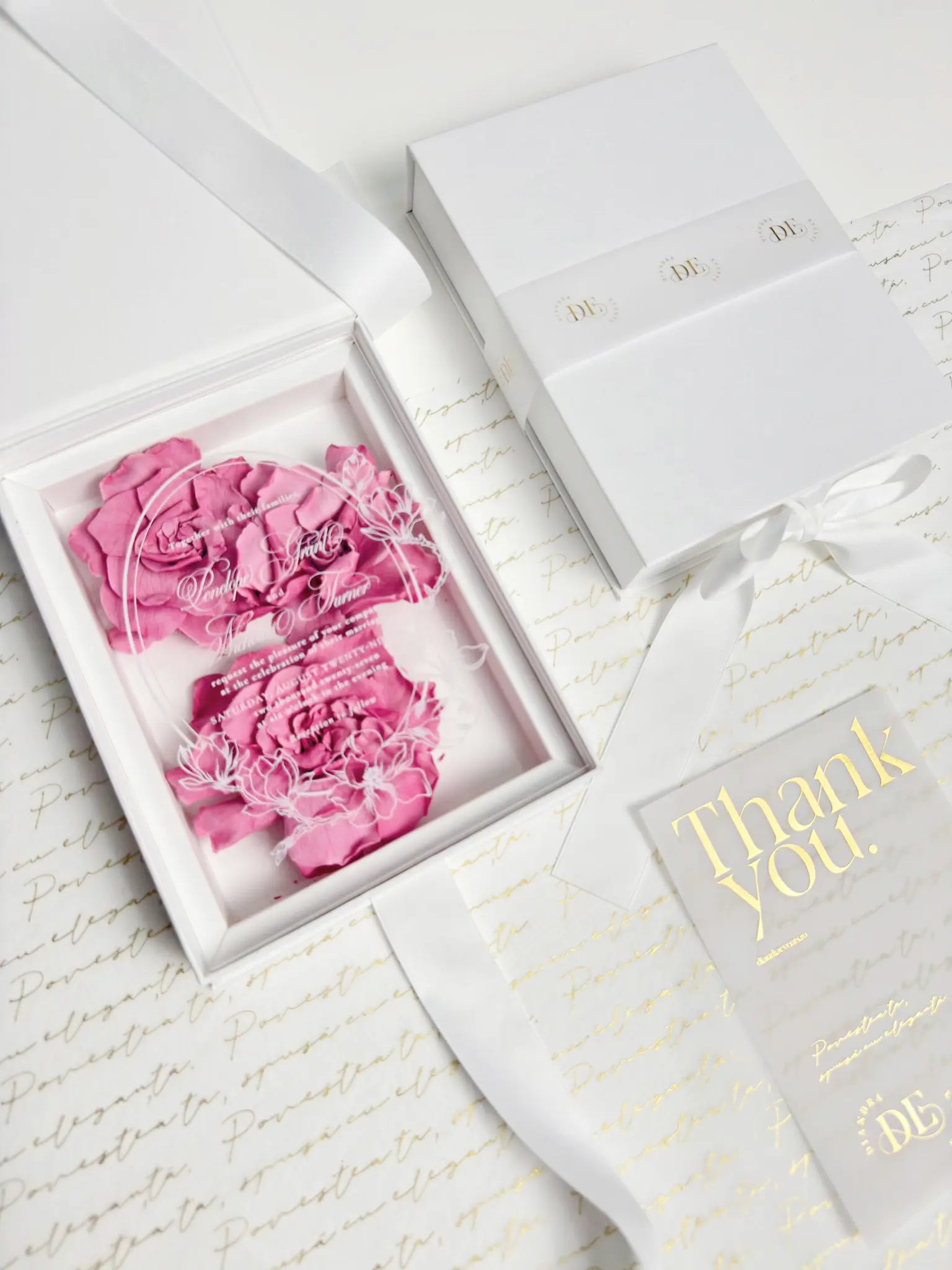 Invitație Plexiglas Acrilică Florală