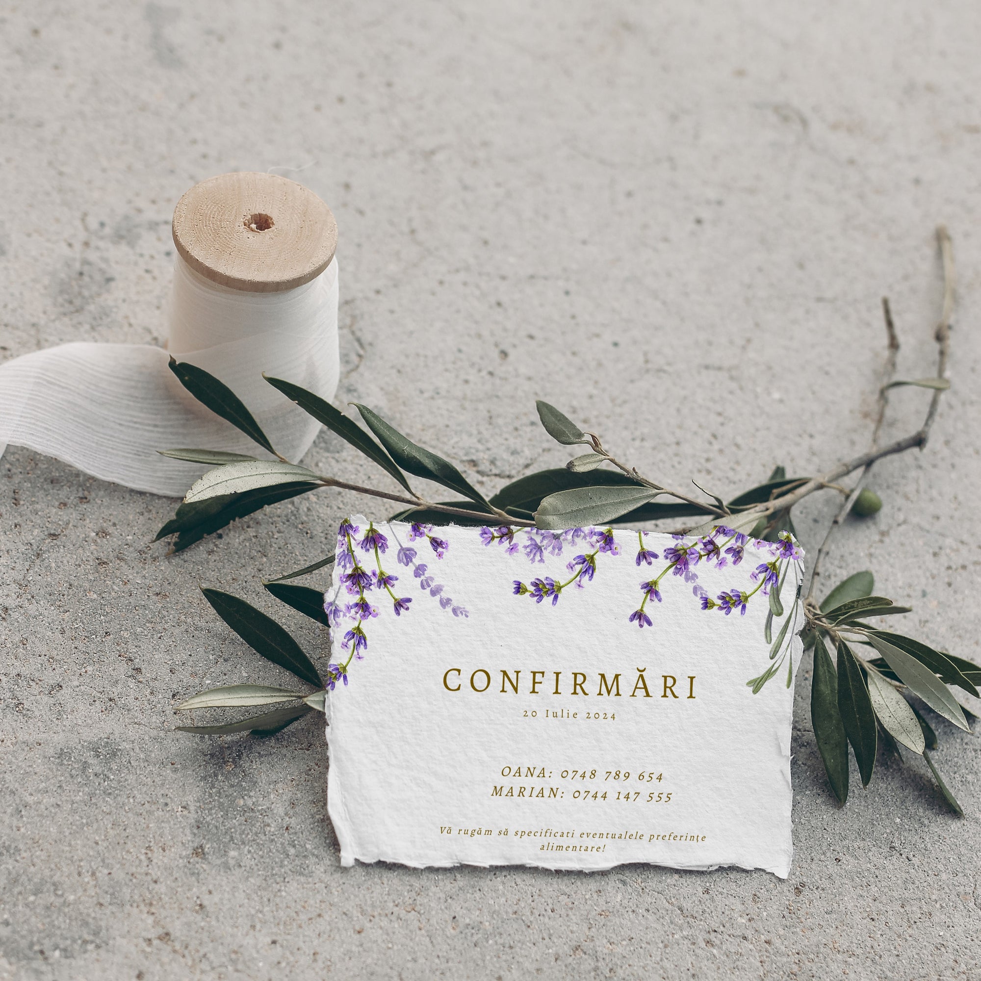 Confirmation card